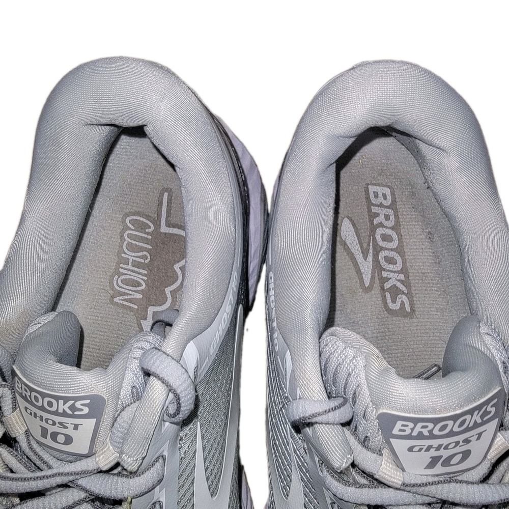 Brooks Ghost 10 Women's Size 7.5 B Running Shoes Silver White Running Shoes - Picture 10 of 12